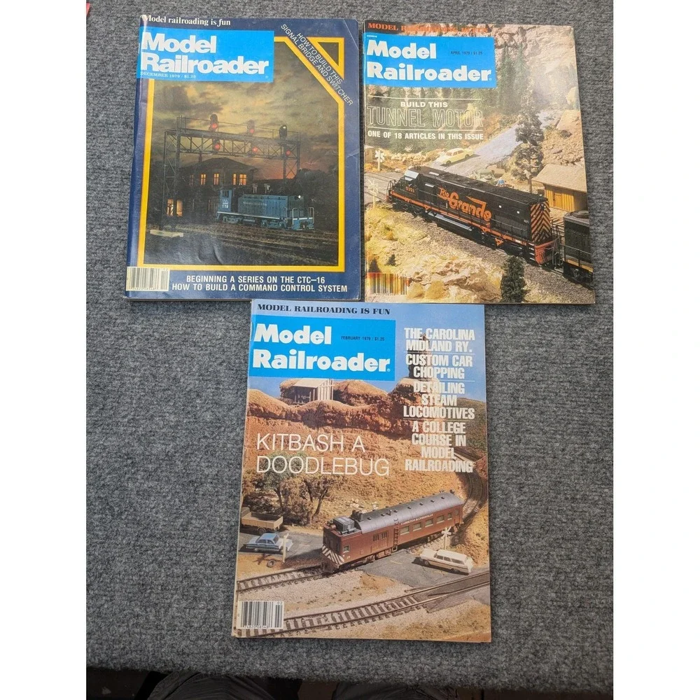 Vintage Model Railroader Kalmbach Lot Of 4 Blue Illustrated Magazines Issues‎